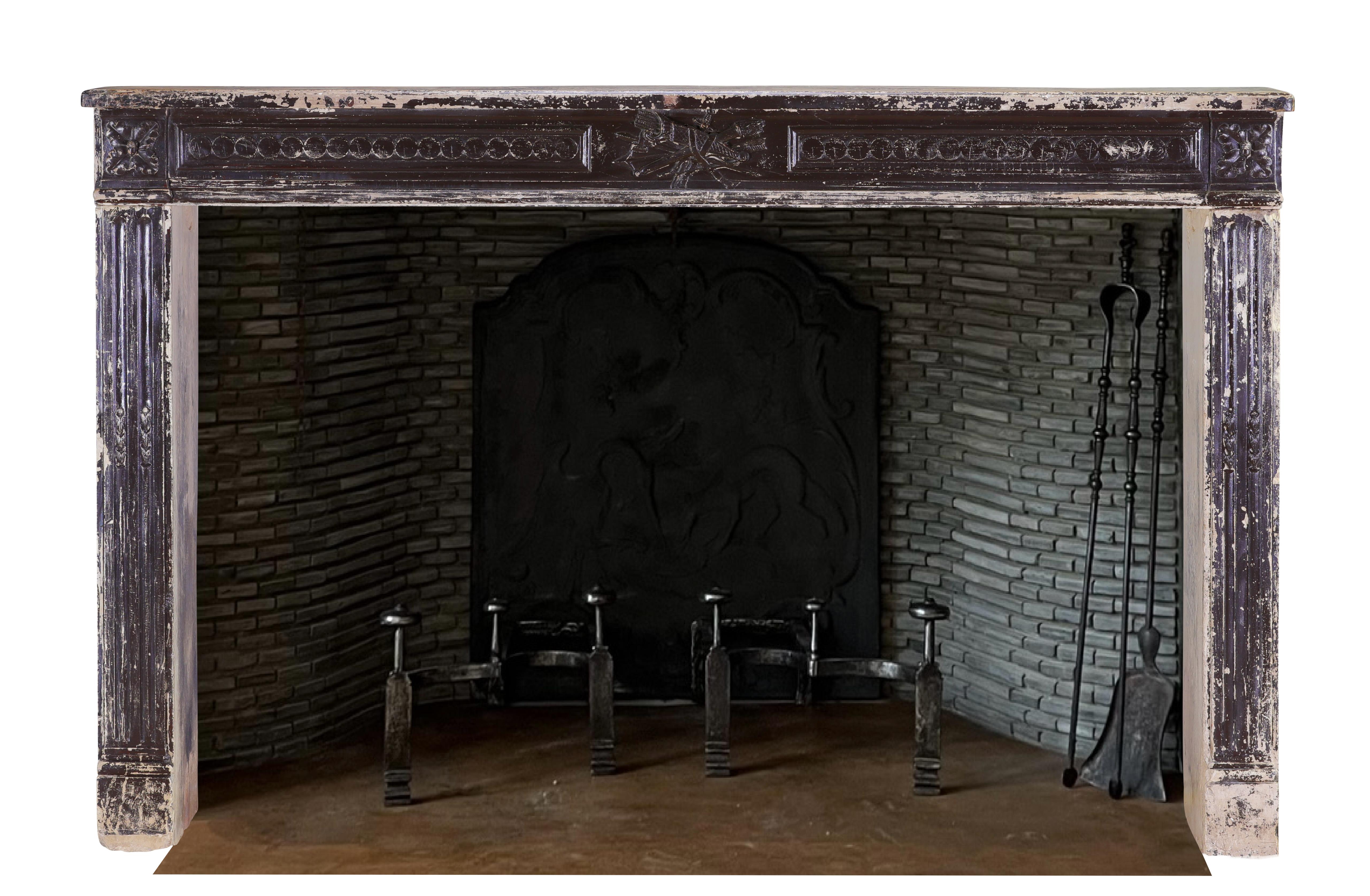 Exceptional Large 18th Century French Directoire Period Fireplace Mantel For Sale 3