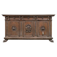 Exceptional Large Antique Italian Renaissance Cabinet With Heraldic Crest 