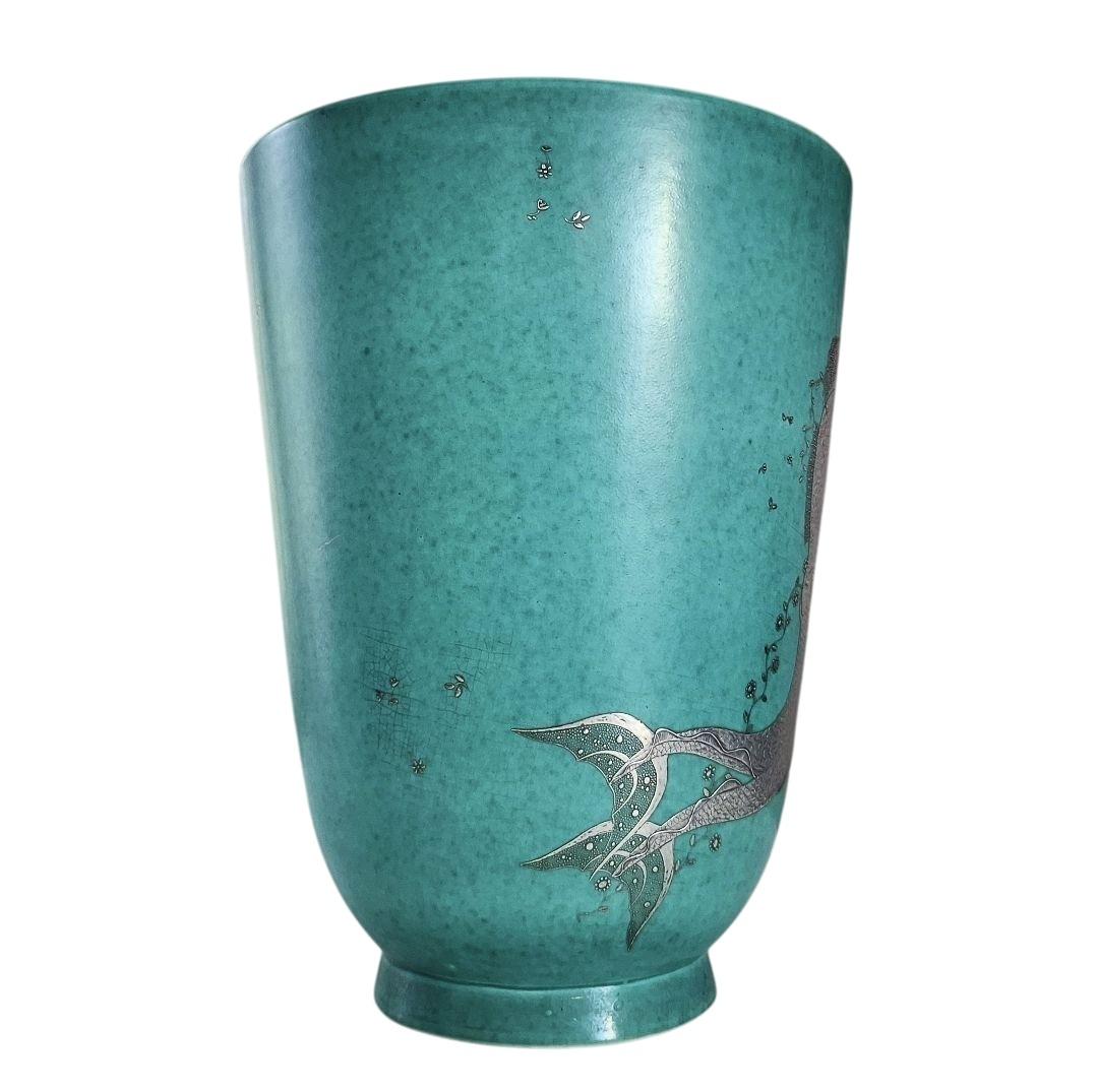 Art déco Exceptionnel grand vase en argenta par Wilhelm Kåge pour Gustavsberg, Suède, années 1930 en vente