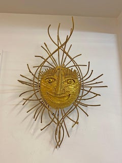 Exceptional Large Bronze Sculpture Wall Lamp circa 1970