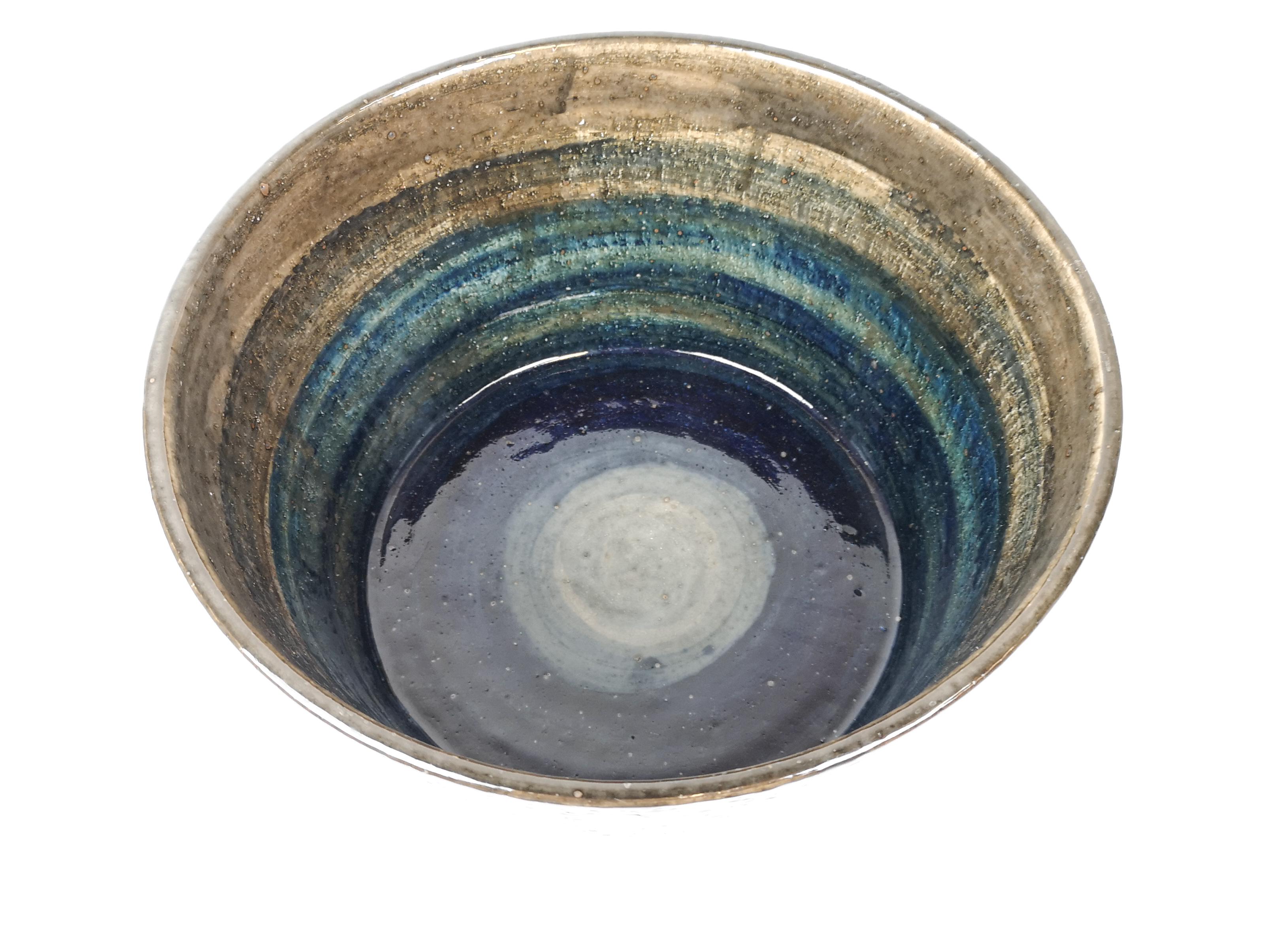 Scandinavian Modern Exceptional Large Ceramic Bowl Rörstrand Sylvia Leuchovius, 1970s For Sale