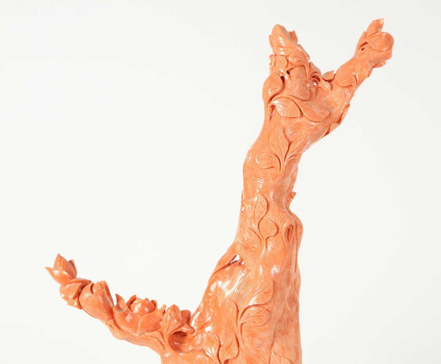 Exceptional Large Chinese Carved Coral Figural Group of a Guanyin Kwan Yin 6