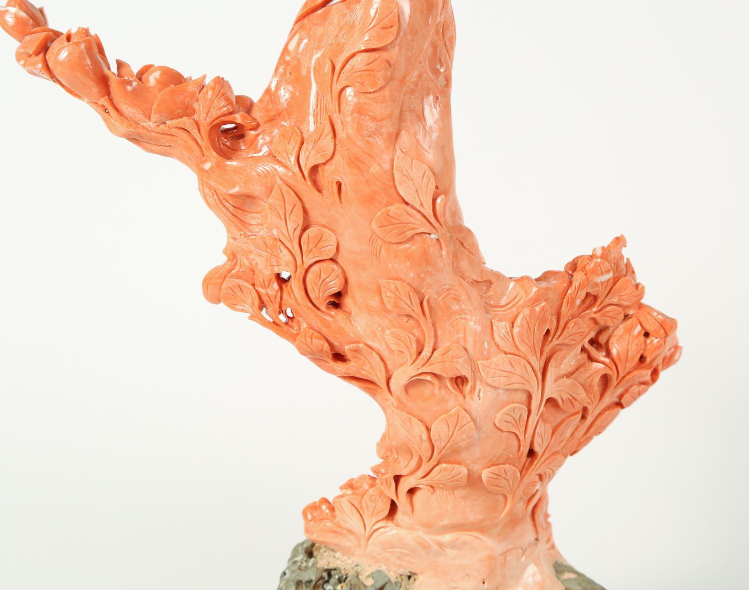 Exceptional Large Chinese Carved Coral Figural Group of a Guanyin Kwan Yin 5