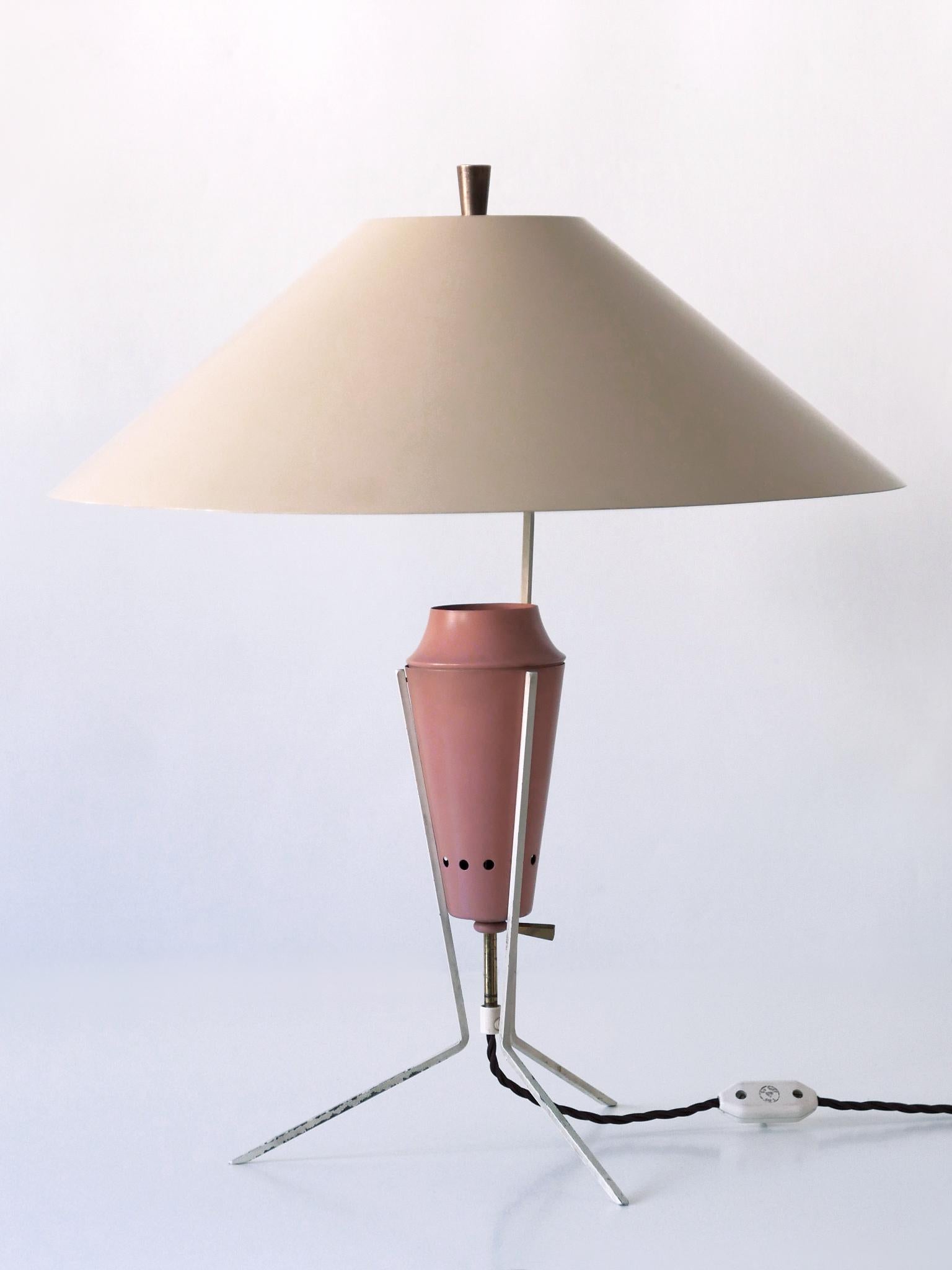 Große und elegante Mid-Century-Modern-Tischlampe, Deutschland 1950er Jahre, außergewöhnlich im Angebot 8