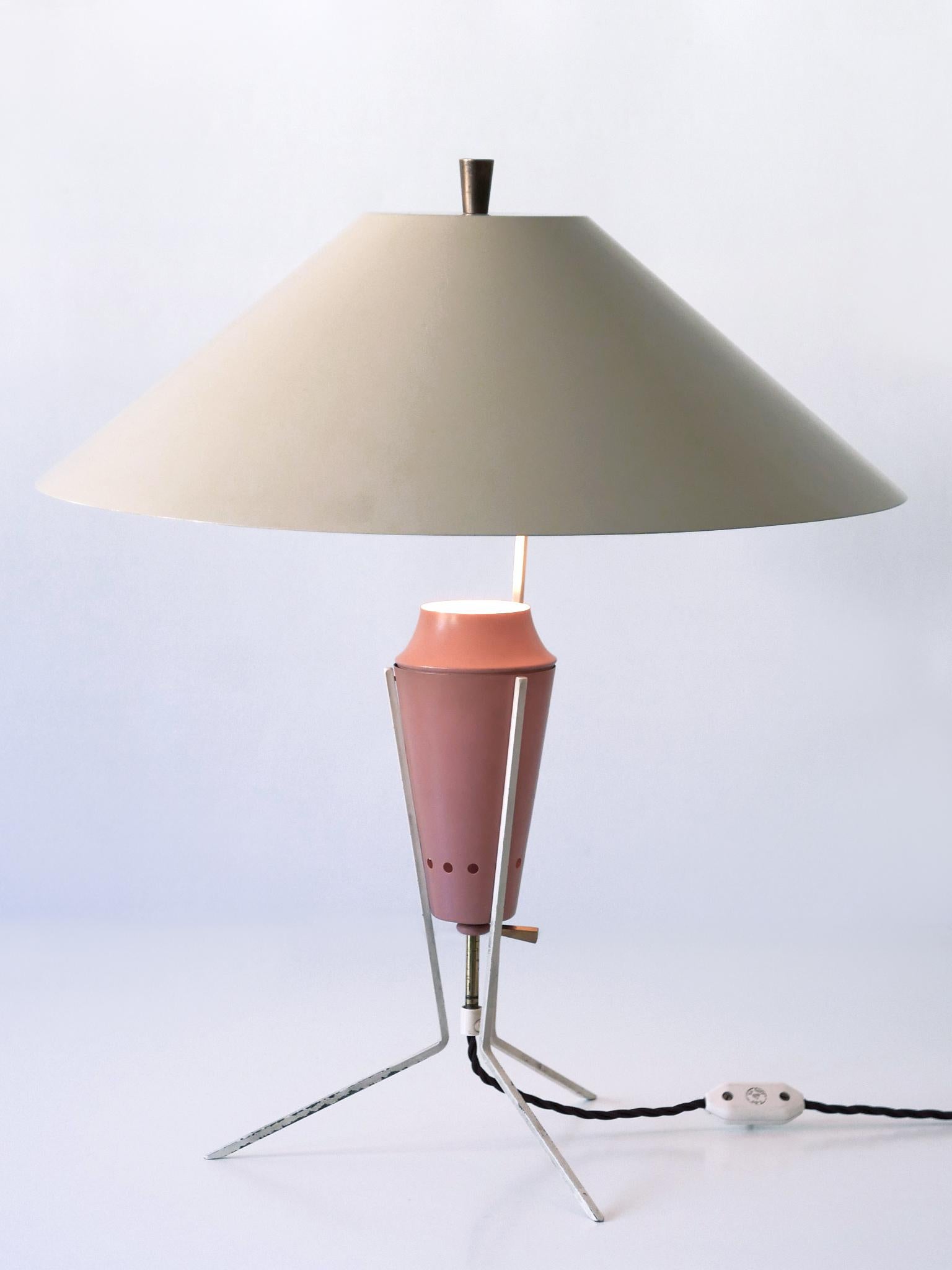 Große und elegante Mid-Century-Modern-Tischlampe, Deutschland 1950er Jahre, außergewöhnlich im Angebot 10