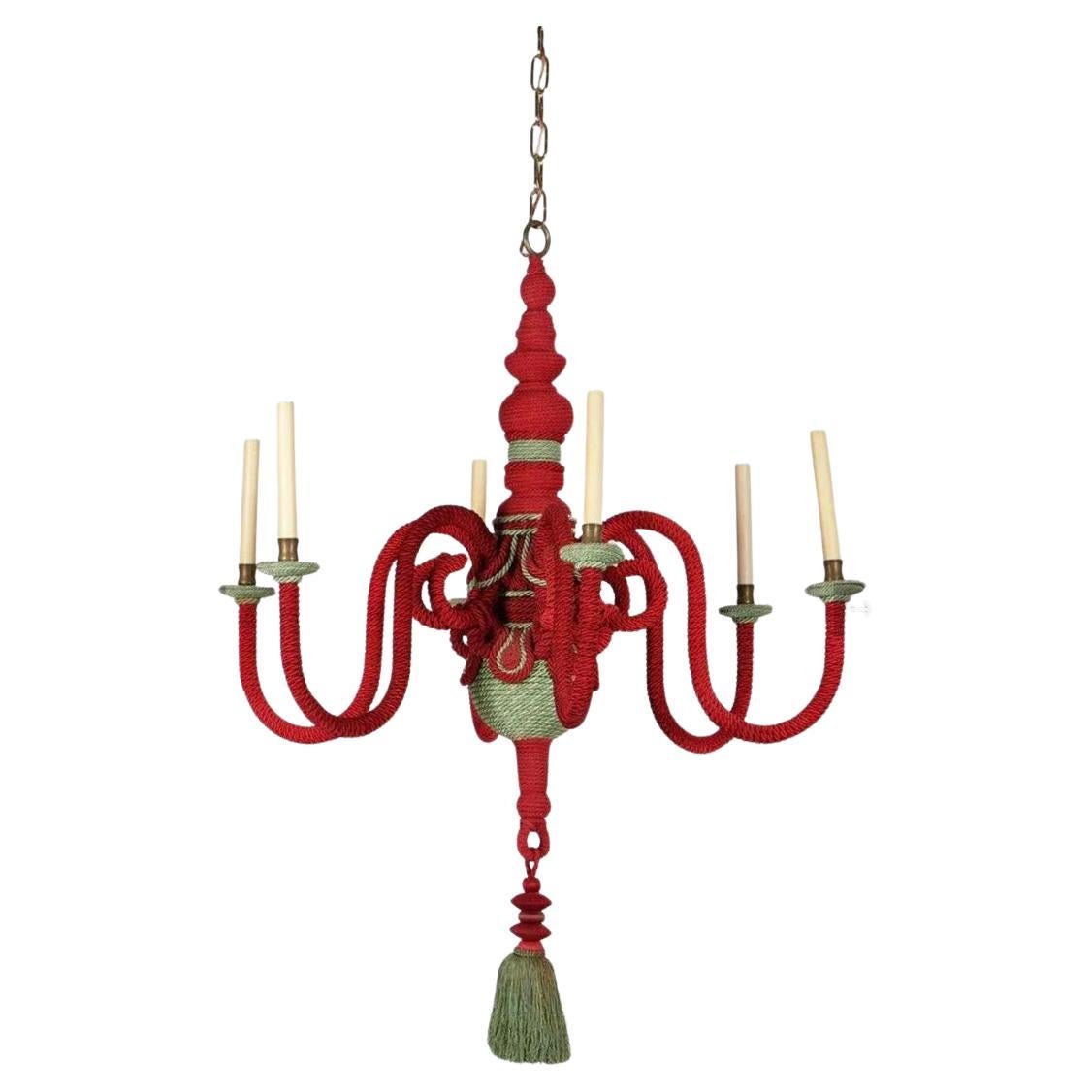 Exceptional  Fashion Chandeliers, Entirely Covered with Trimmings For Sale