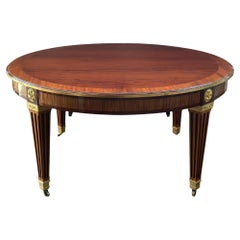 Exceptional Large French 19th C. Louis XVI style Dining Table with Gilt Bronze