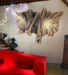 Exceptional Large French Organic Sculptural Tapestry, signed, 1982.