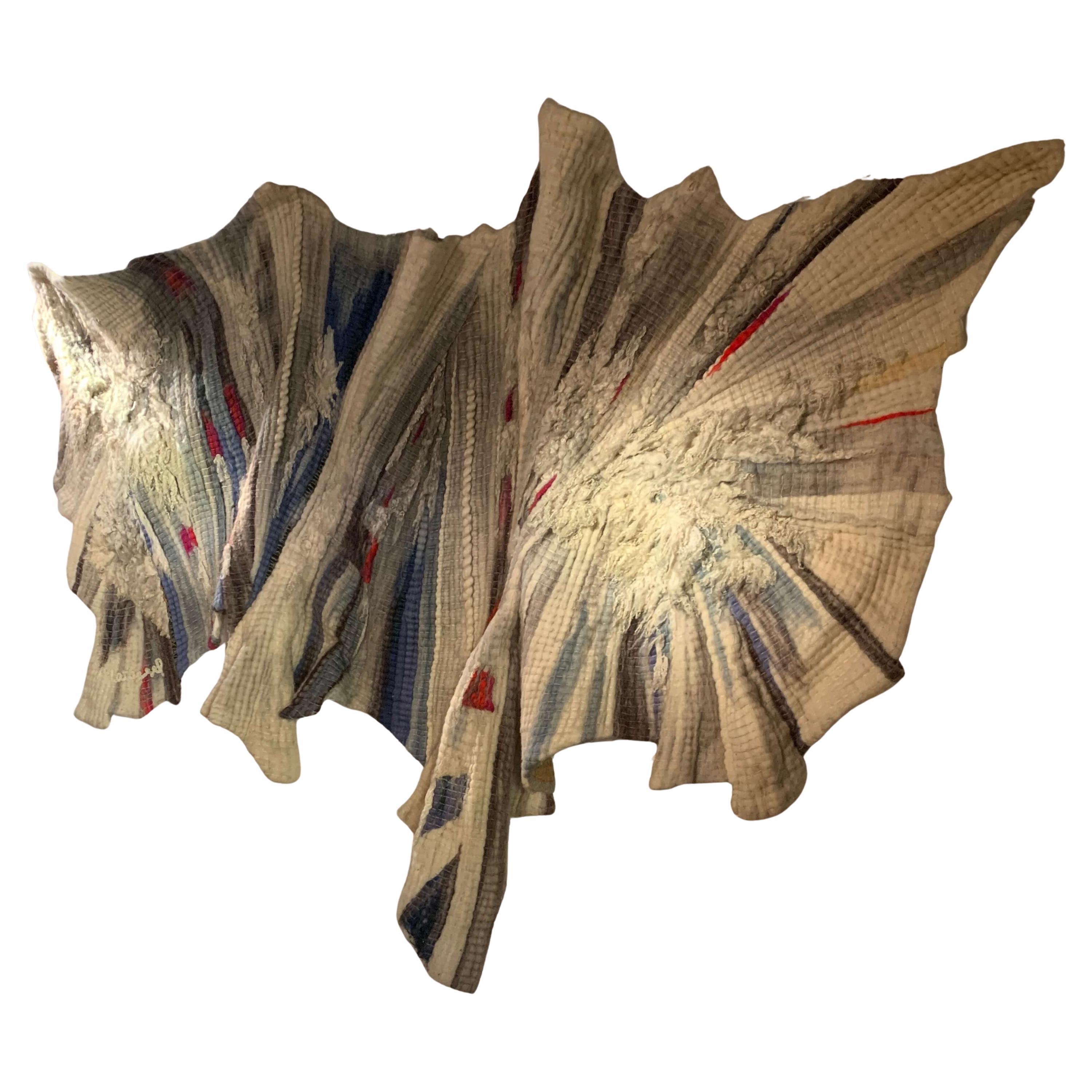 Exceptional Large French Organic Sculptural Tapestry, signed, 1982. For Sale