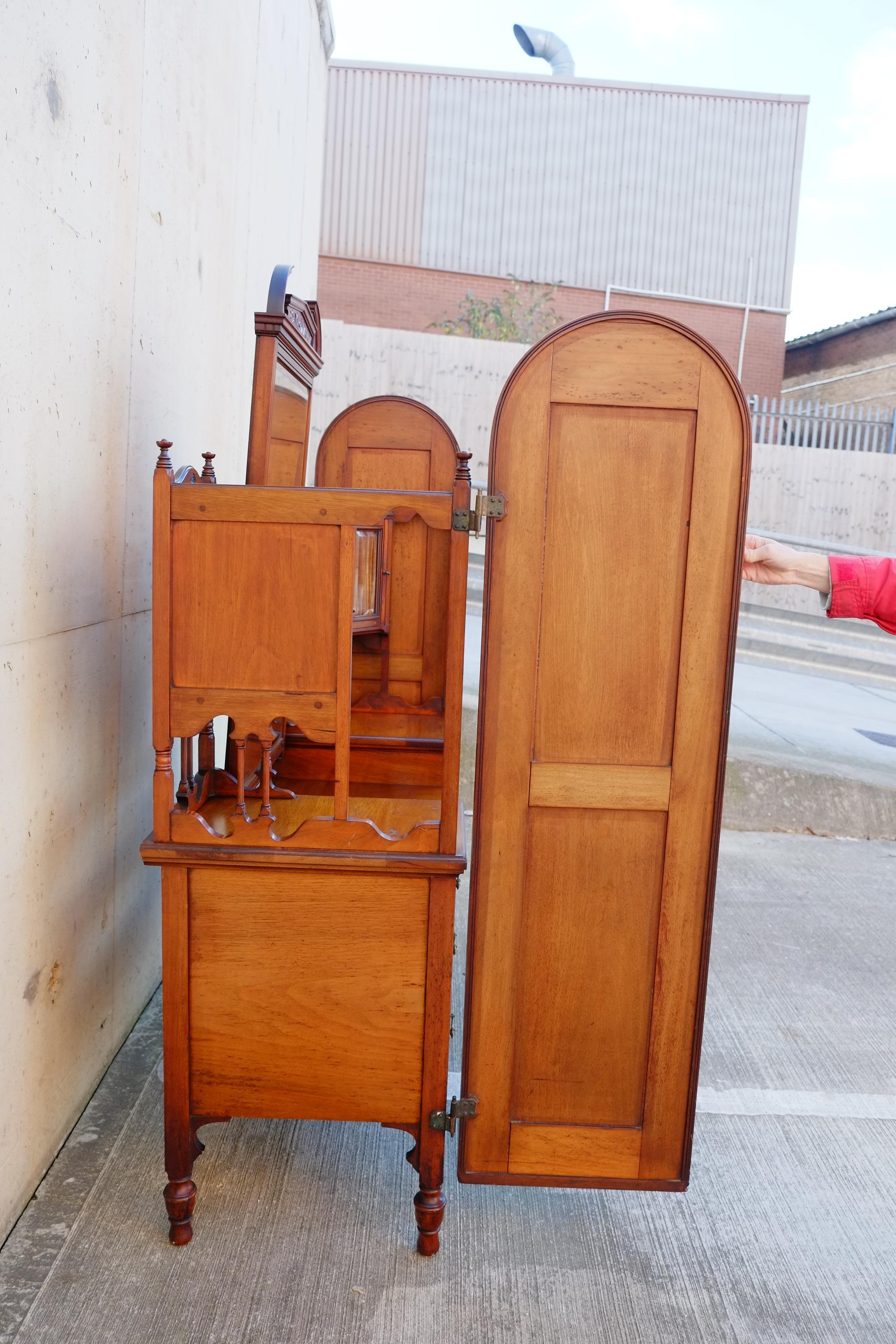 Exceptional Large Gothic English Victorian Burr Walnut Dressing Table Vanity For Sale 14