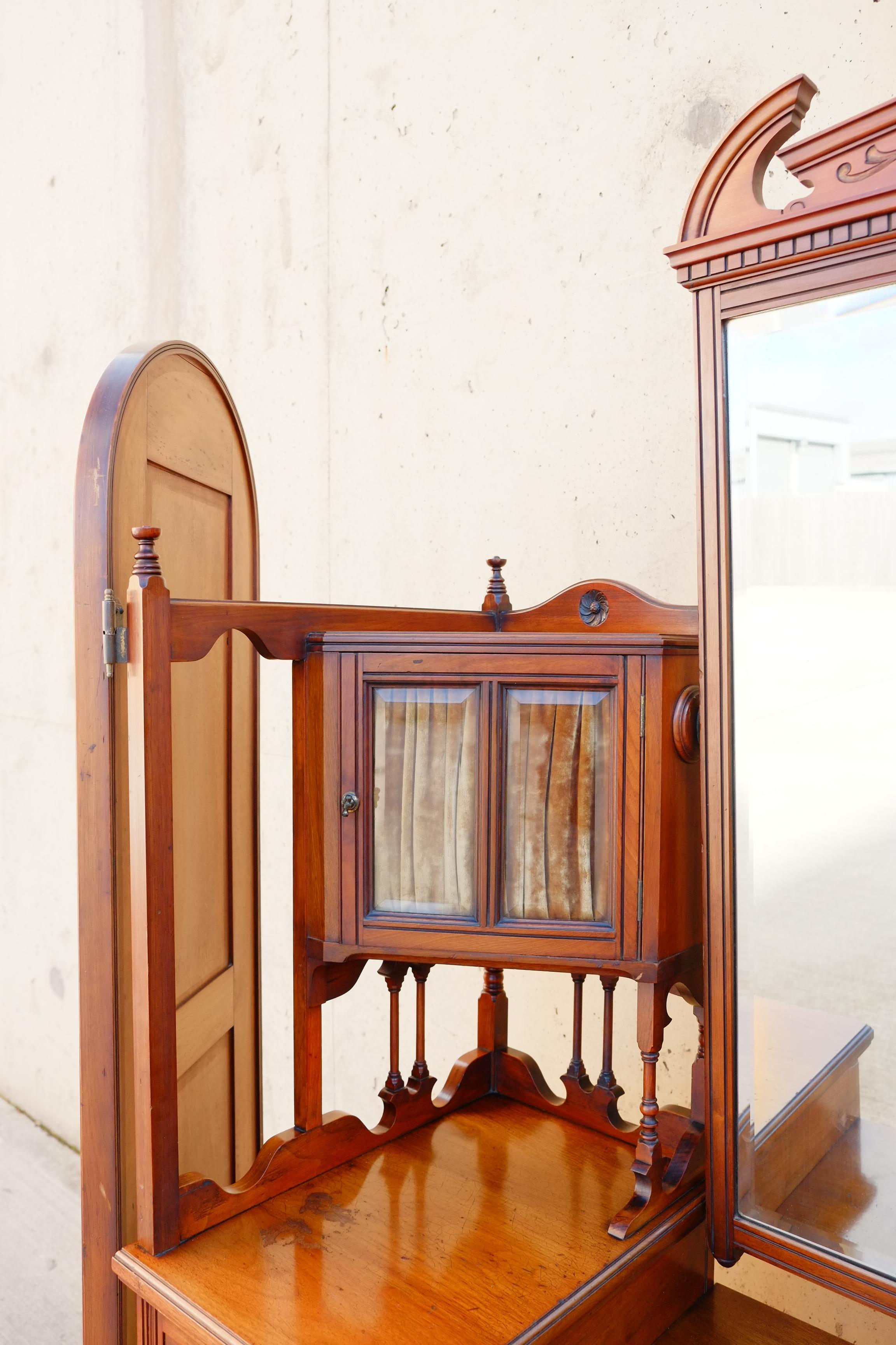 Exceptional Large Gothic English Victorian Burr Walnut Dressing Table Vanity For Sale 2