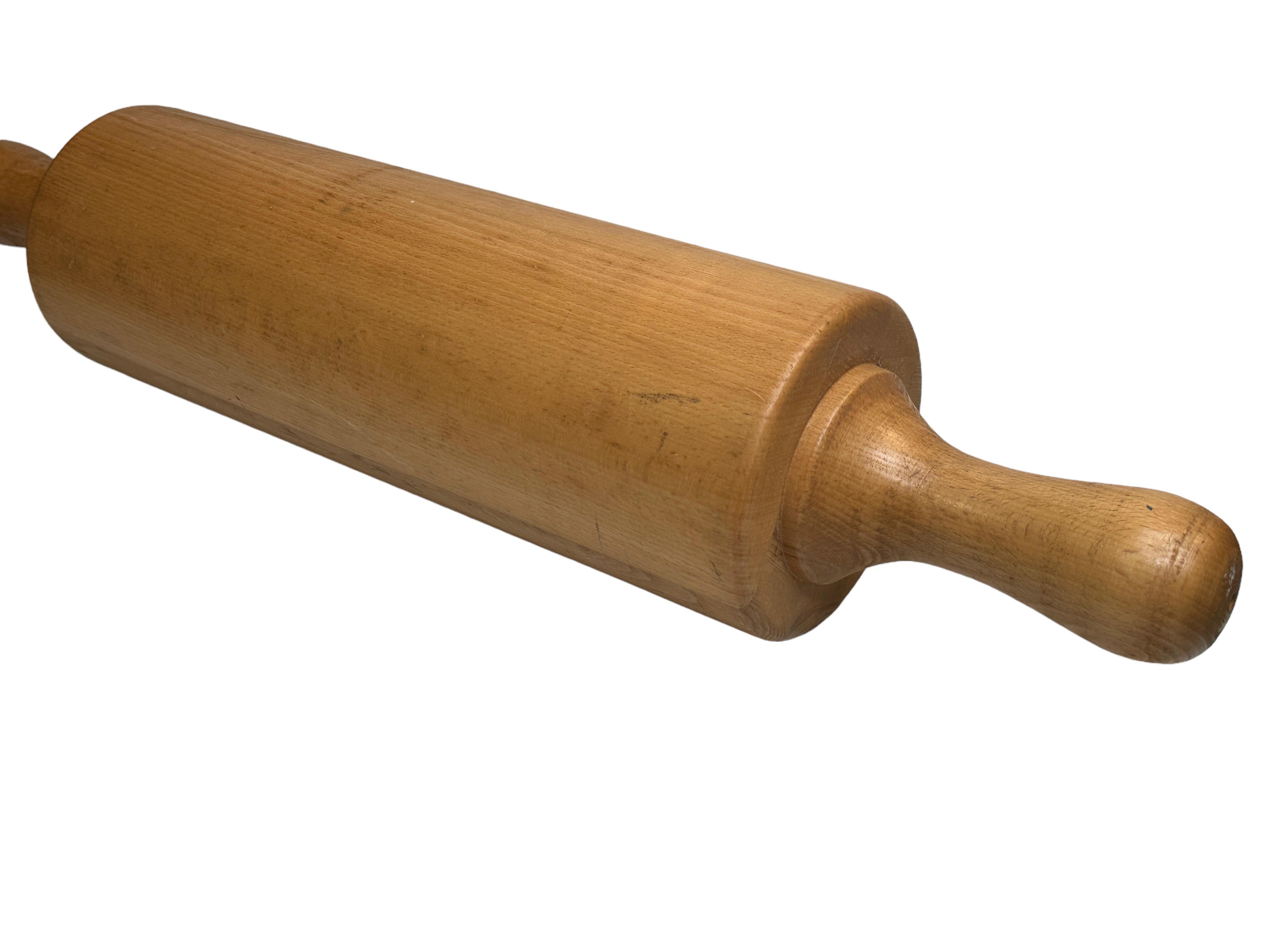 Mid-Century Modern Exceptional Large Heavy Rolling Pin, Bakery Decoration Vintage 1960s Austria For Sale