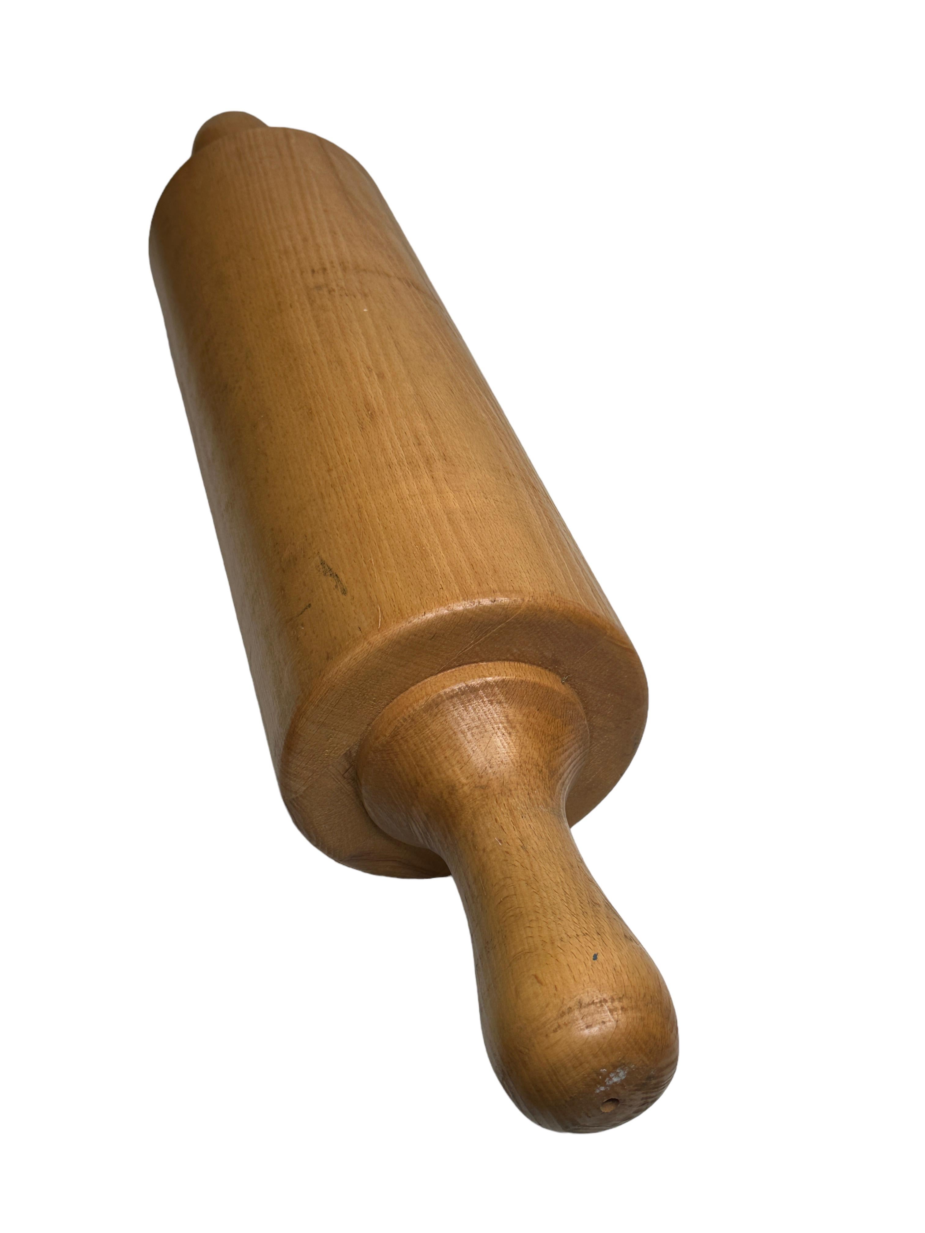 Late 20th Century Exceptional Large Heavy Rolling Pin, Bakery Decoration Vintage 1960s Austria For Sale