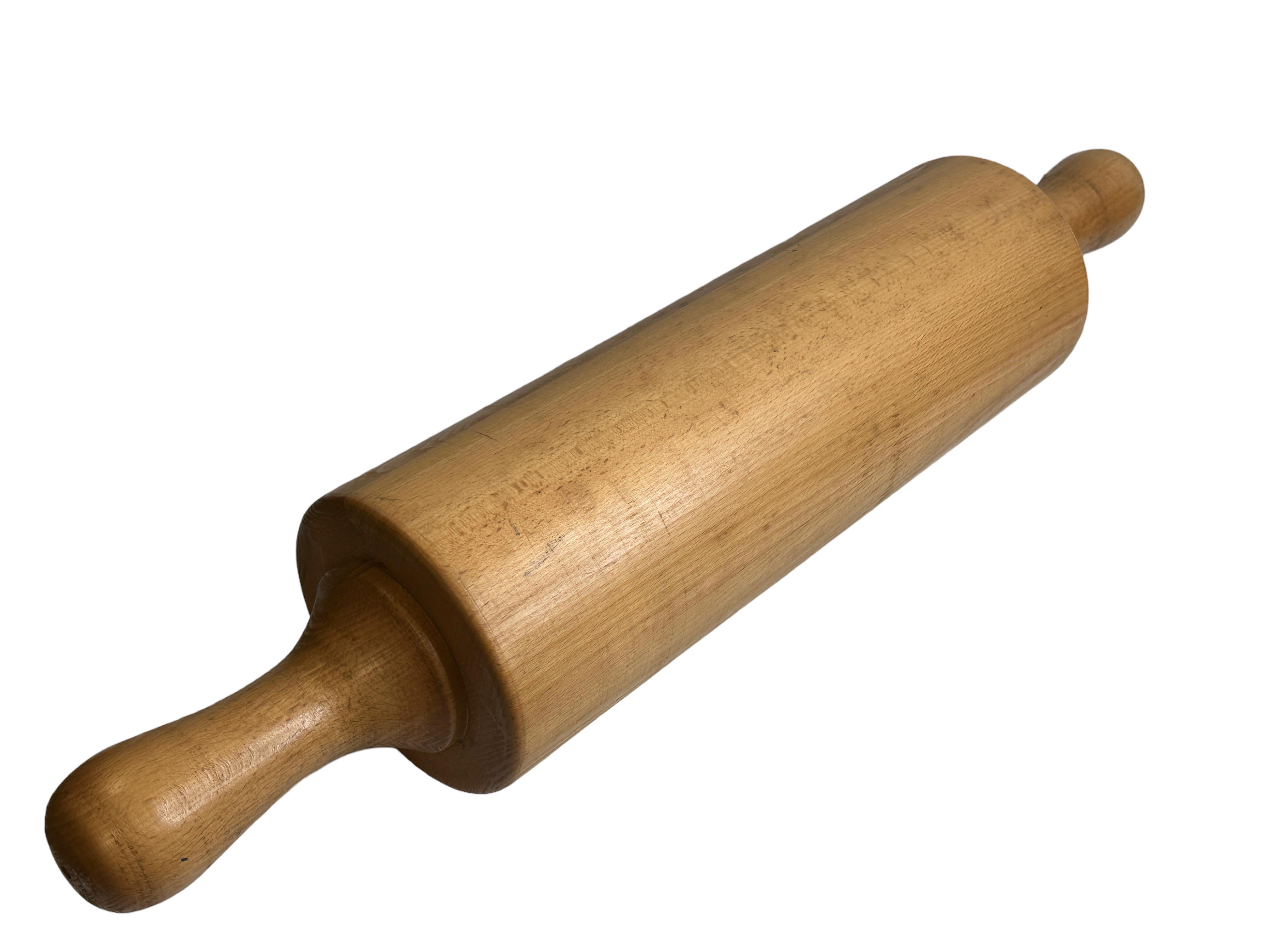 Exceptional Large Heavy Rolling Pin, Bakery Decoration Vintage 1960s Austria For Sale 1
