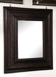 Exceptionally Large 17th Century Walnut Guilloché Mirror with Antique Glass