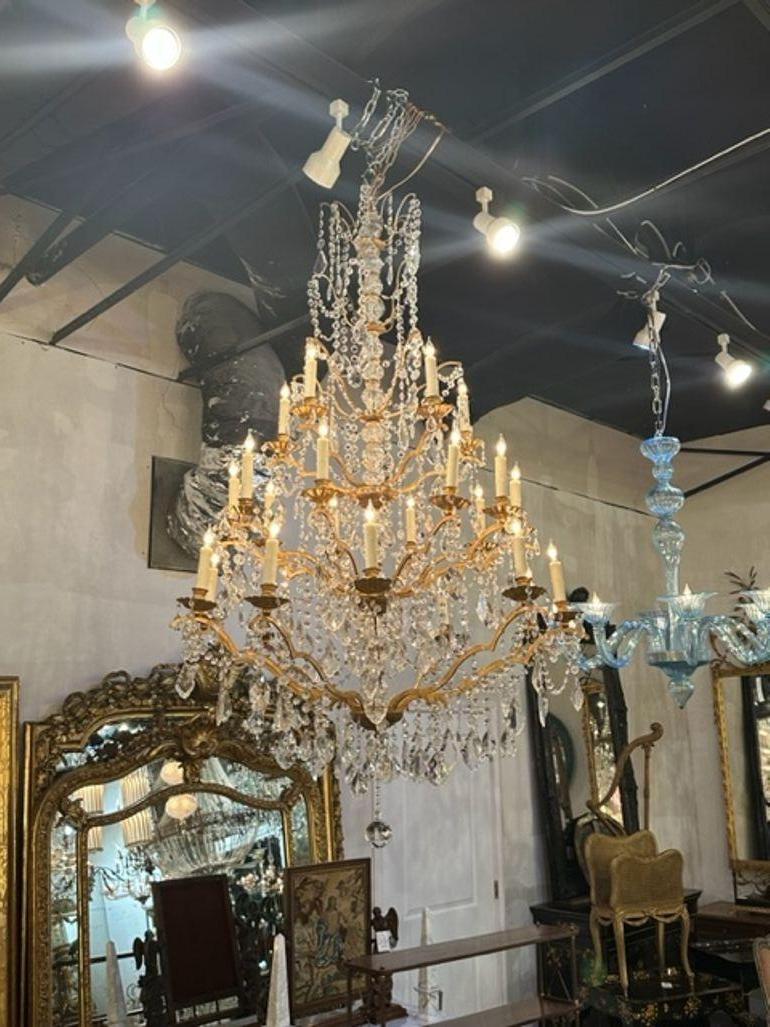 Exceptional Large Italian Crystal Chandelier with 25 Lights 3