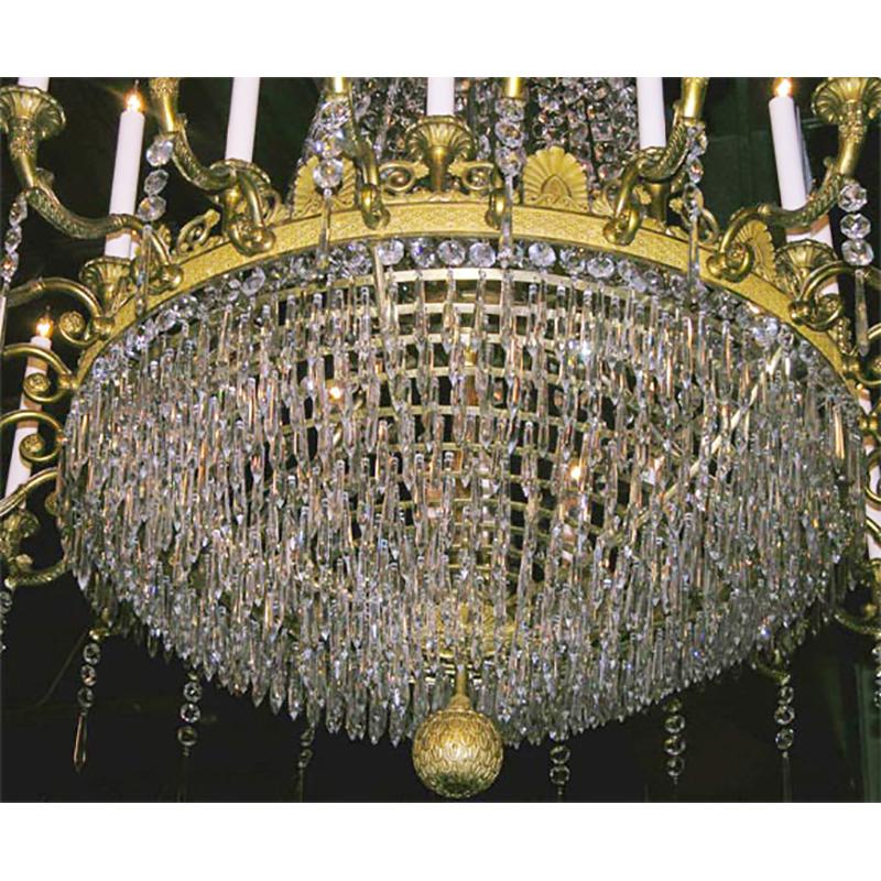 Exceptional Large Louis XVI Crystal and Bronze Chandelier 1