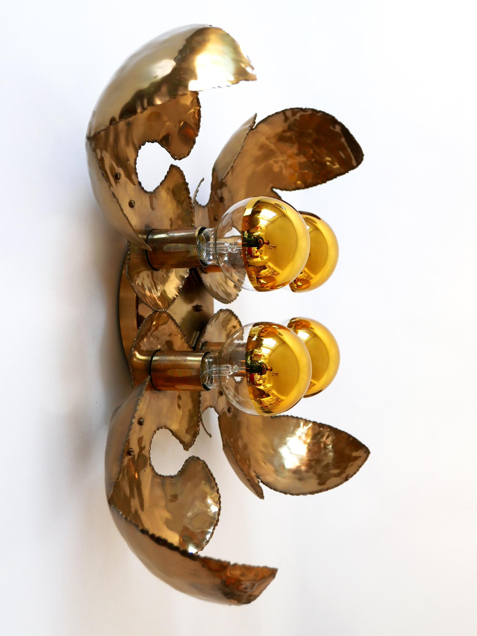 Mid-20th Century Exceptional Large Mid-Century Brass Brutalist Sconces or Ceiling Fixtures 1960s