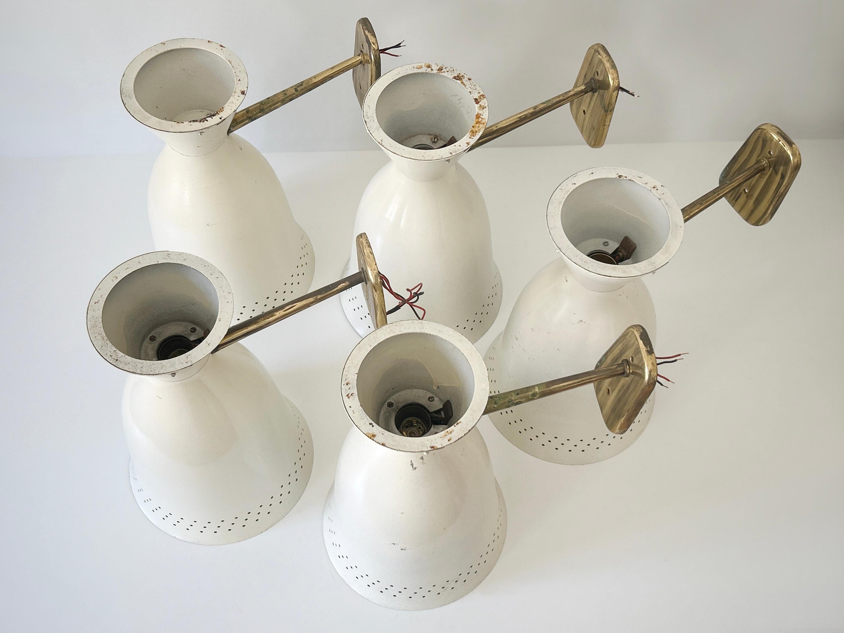 Excepcionales y grandes candelabros o apliques diábolo de mediados de siglo Alemania Años 50 Moderno de mediados de siglo en venta