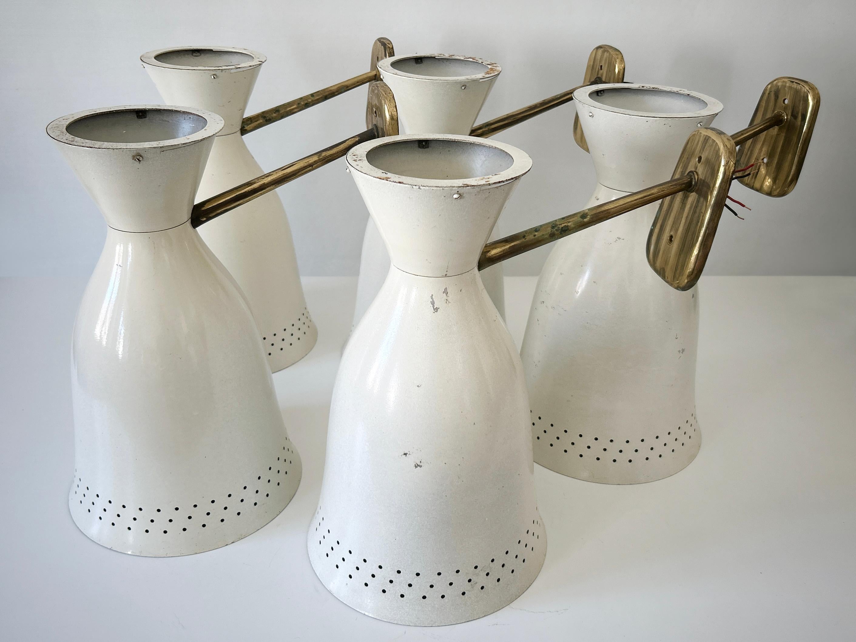 Excepcionales y grandes candelabros o apliques diábolo de mediados de siglo Alemania Años 50 Alemán en venta