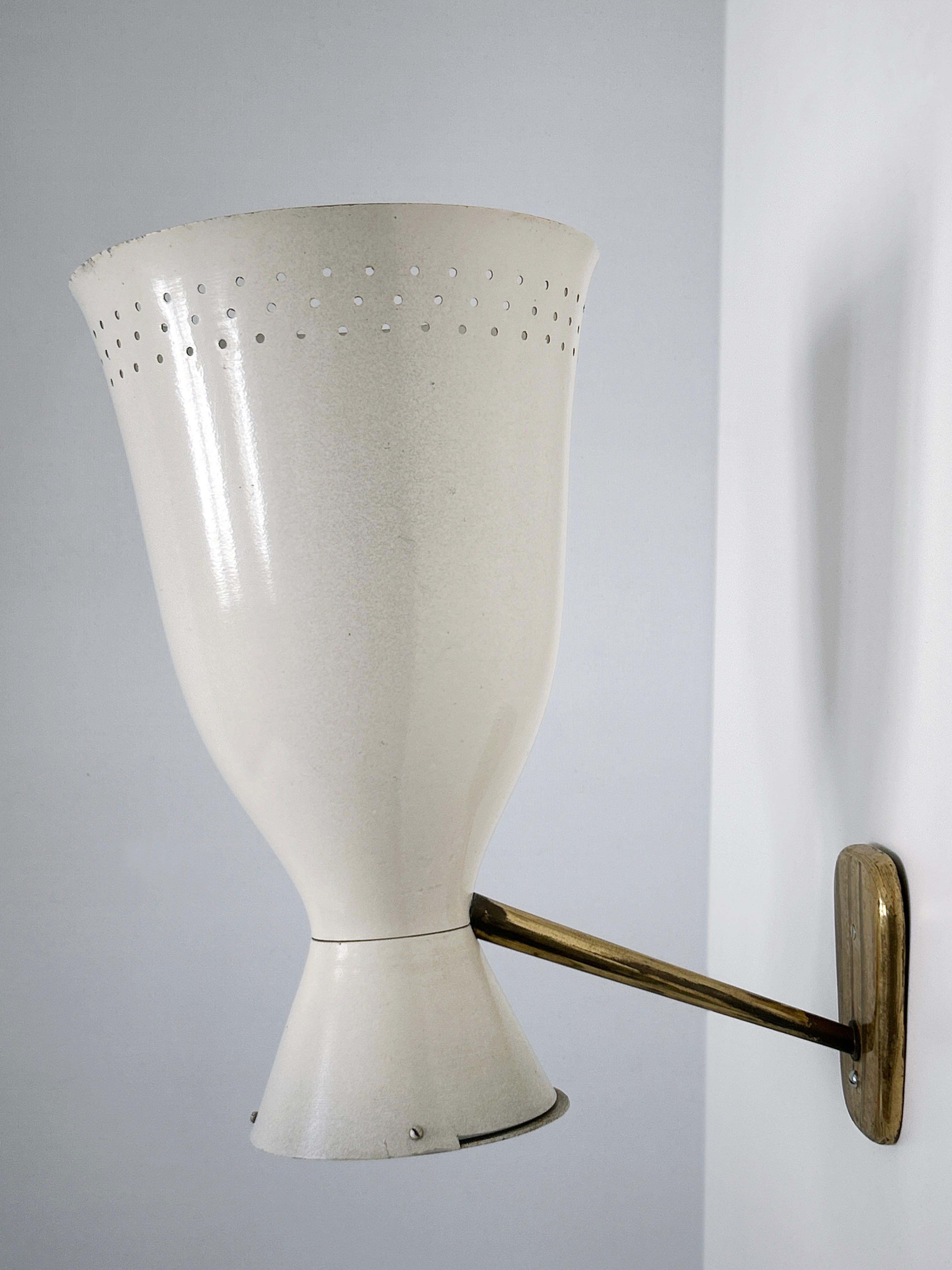 Excepcionales y grandes candelabros o apliques diábolo de mediados de siglo Alemania Años 50 Esmaltado en venta