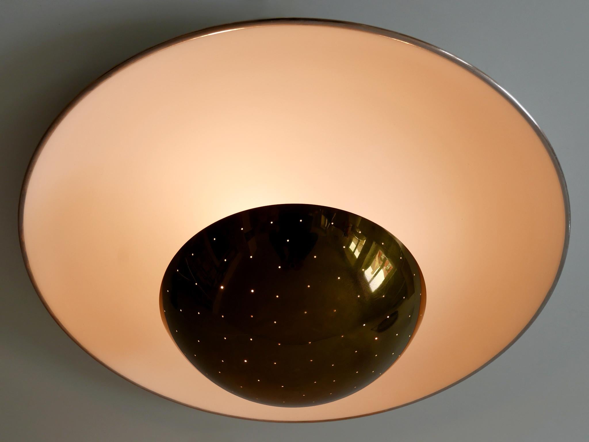 Mid-20th Century Rare & Large Mid Century Flush Mount or Sconce by Bünte Remmler Germany 1950s For Sale