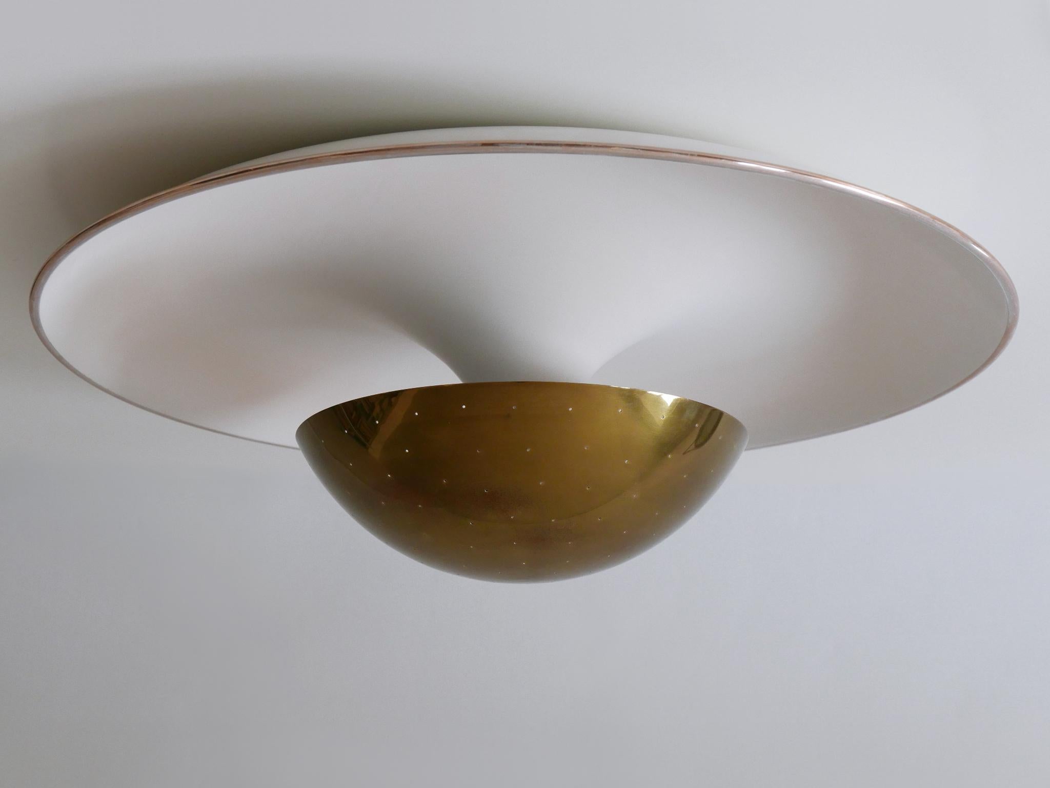 Brass Exceptional & Large Mid Century Modern Flush Mount or Sconce Germany 1960s For Sale
