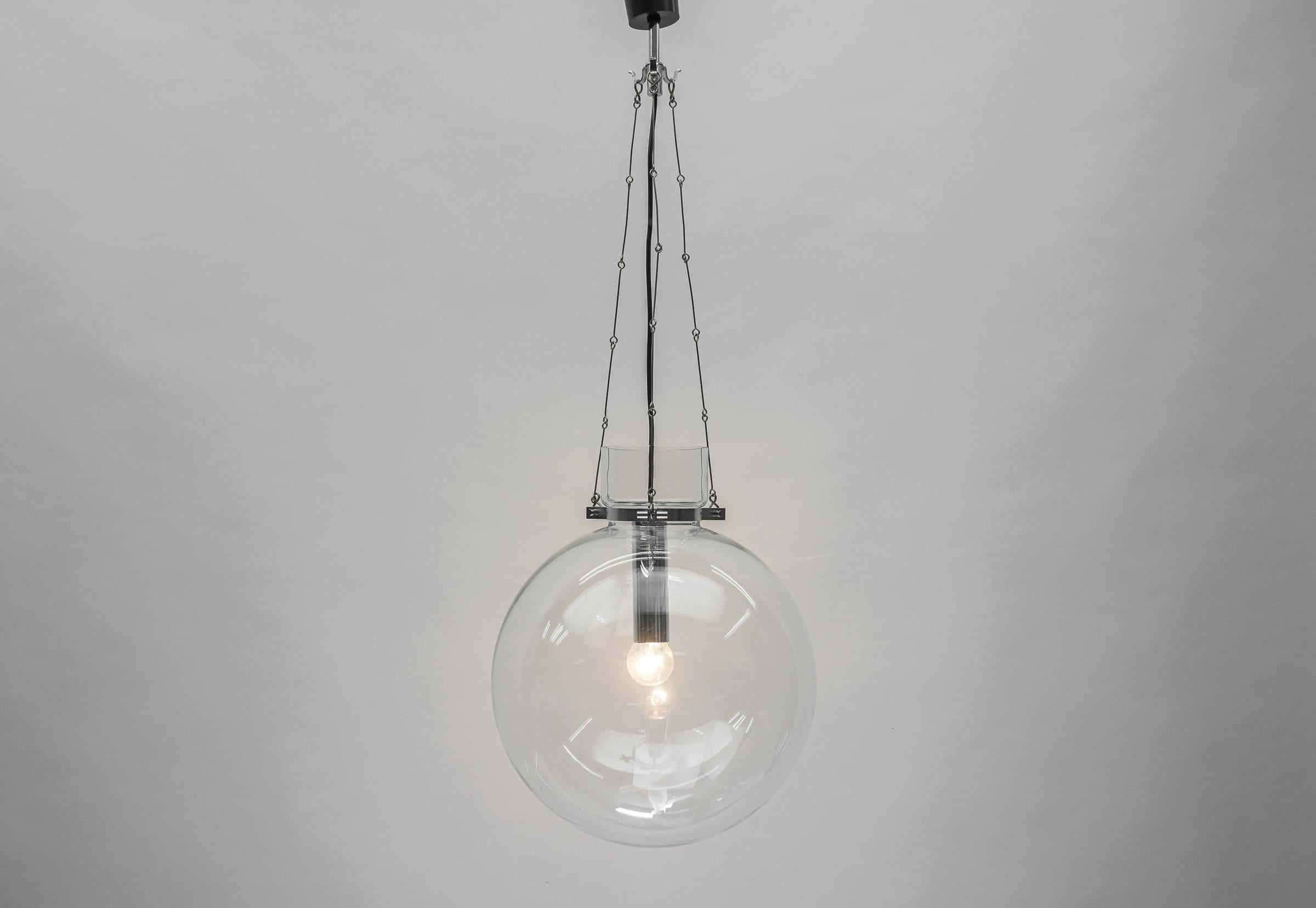 Mid-Century Modern Exceptional & Large Mid Century Modern Glass Pendant Lamp, 1960s For Sale
