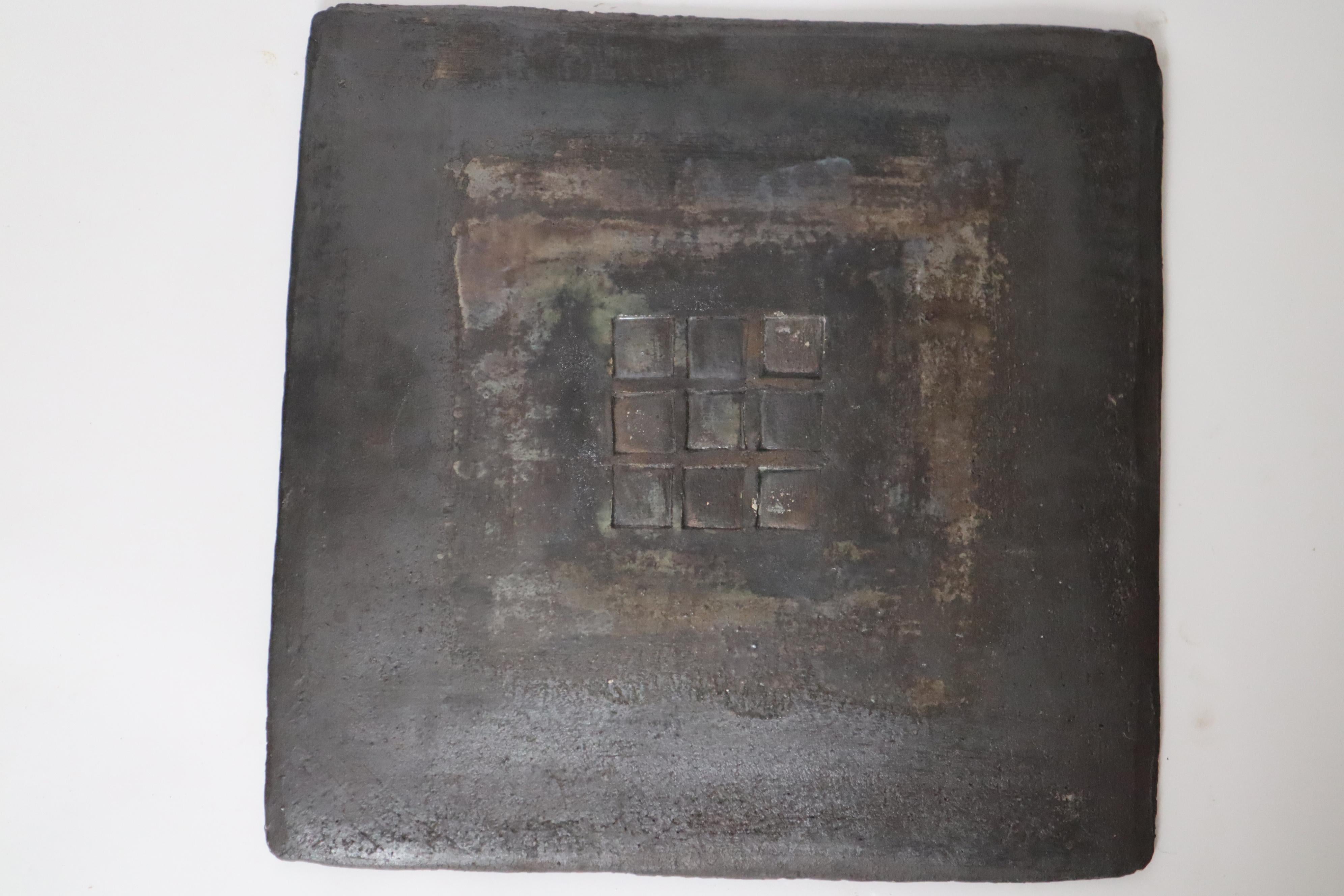 Exceptional Large Pottery Wall Plate Contemporary Art in the style of Zbynek For Sale 5
