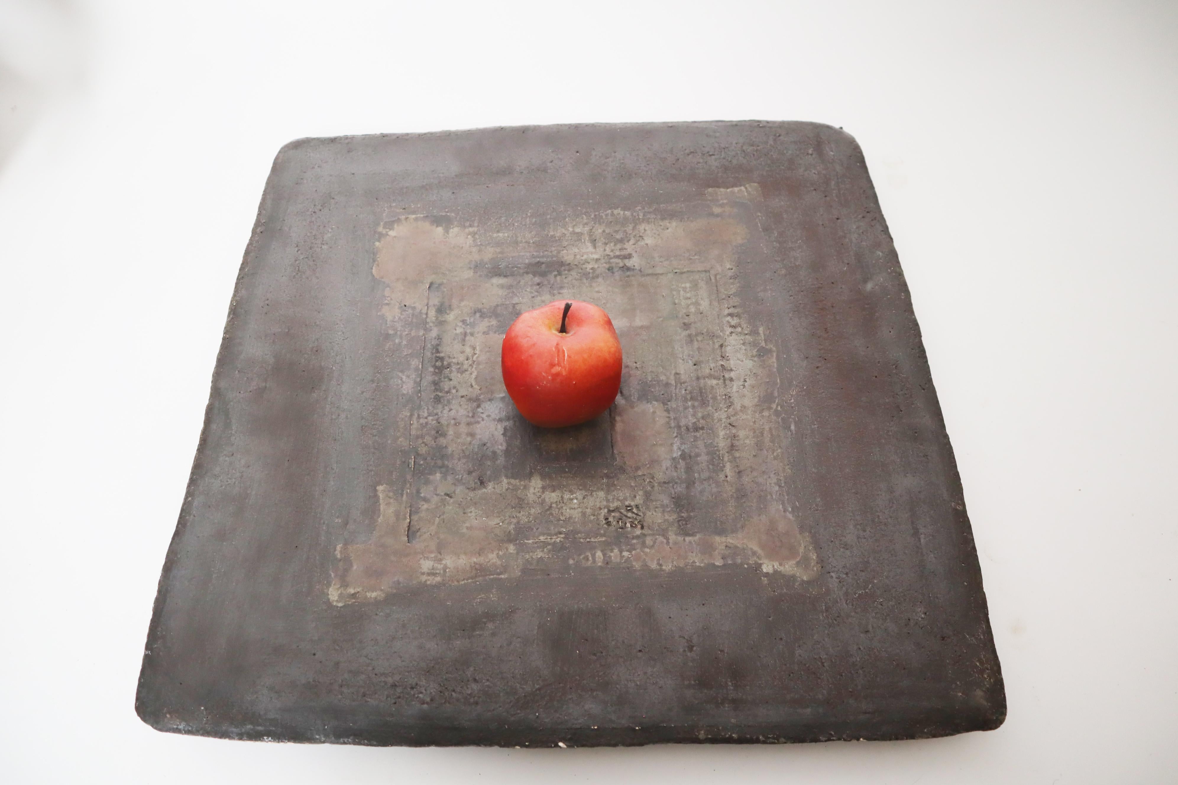 Exceptional Large Pottery Wall Plate Contemporary Art in the style of Zbynek For Sale 8