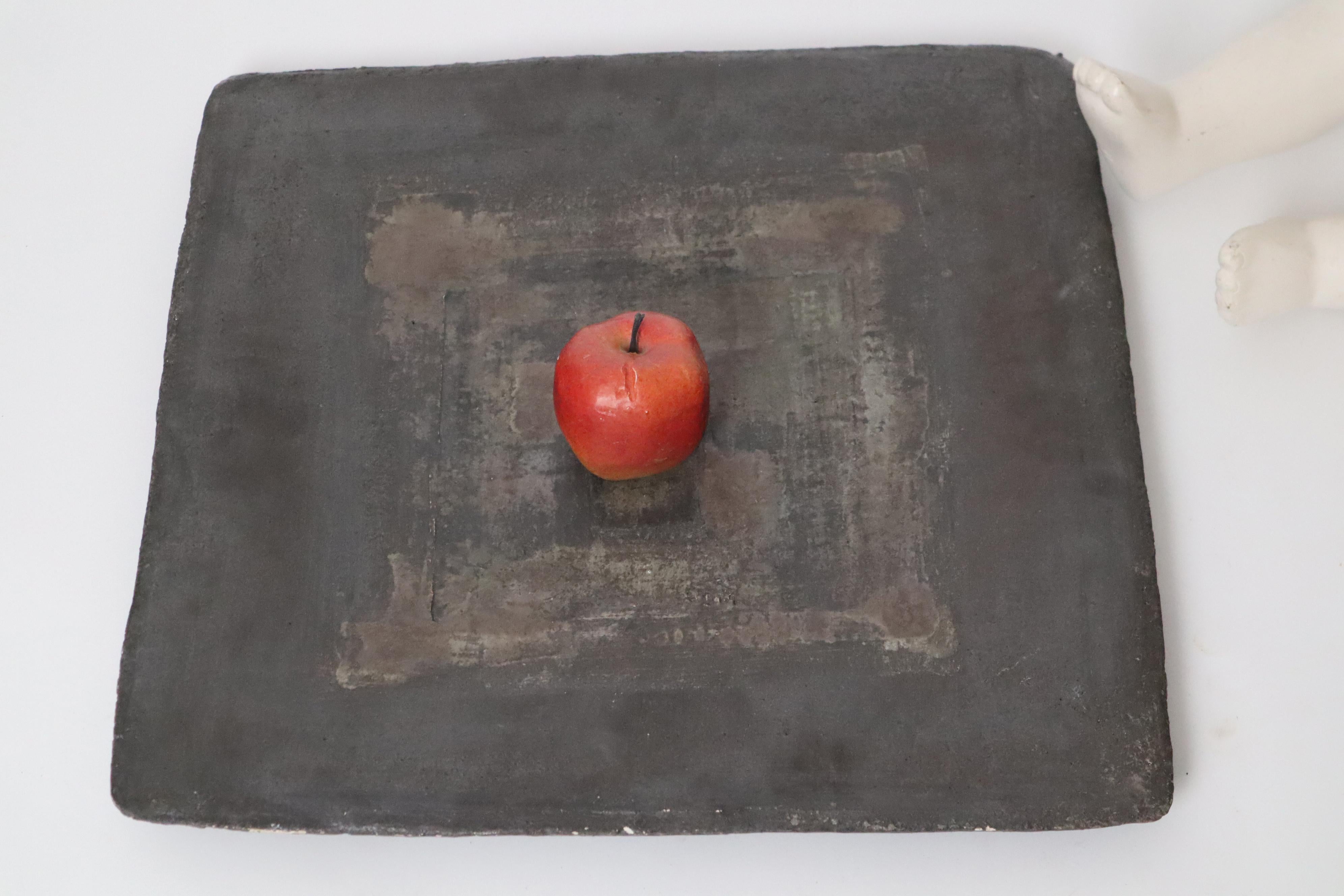 Exceptional Large Pottery Wall Plate Contemporary Art in the style of Zbynek For Sale 9