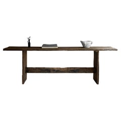 Exceptional large rustic minimal Oak console table