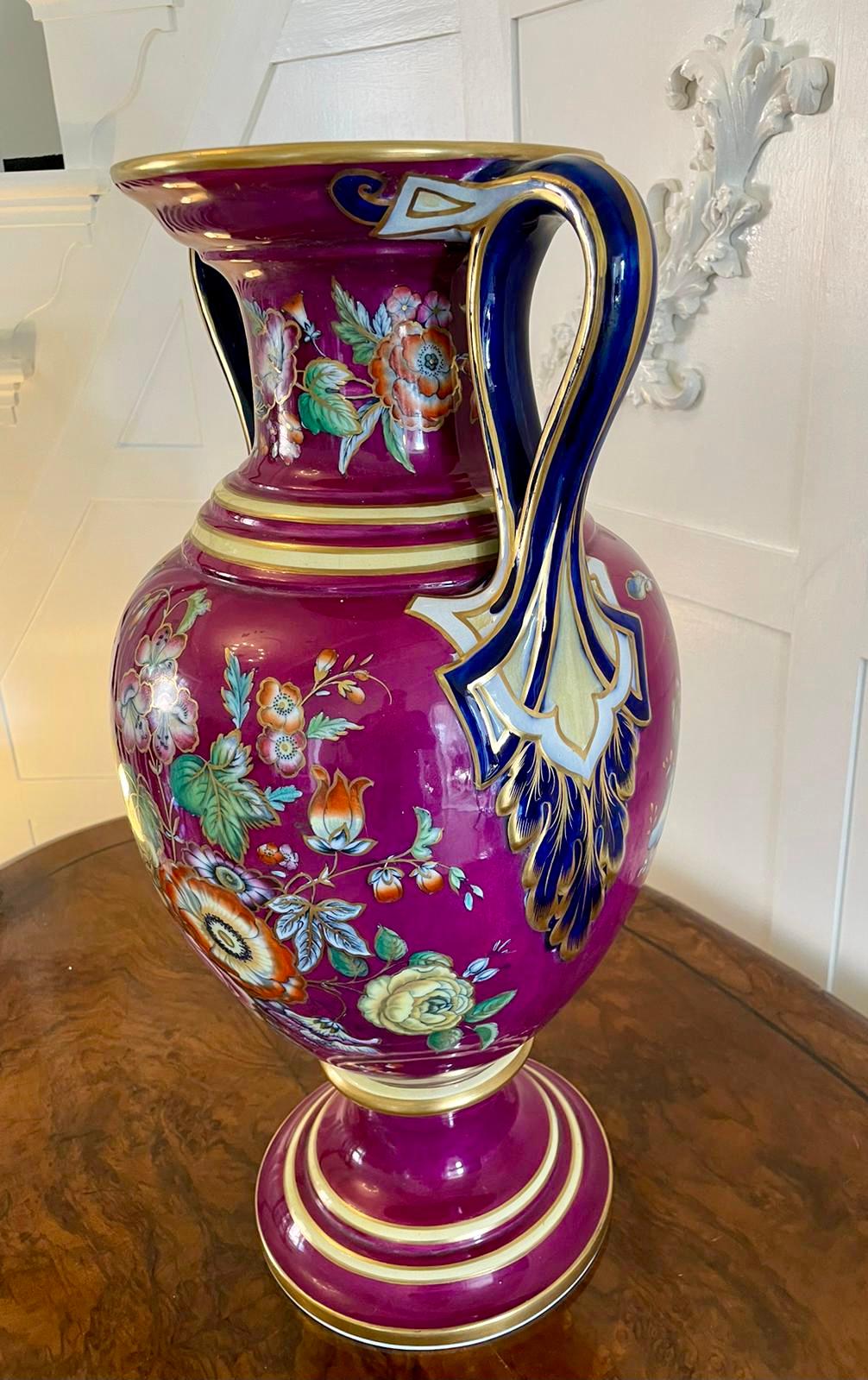 Exceptional Large Staffordshire Porcelaneous Twin Handled Vase In Good Condition For Sale In Suffolk, GB