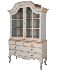 Eccezionale Vitrina rococò svedese della fine del XVIII secolo