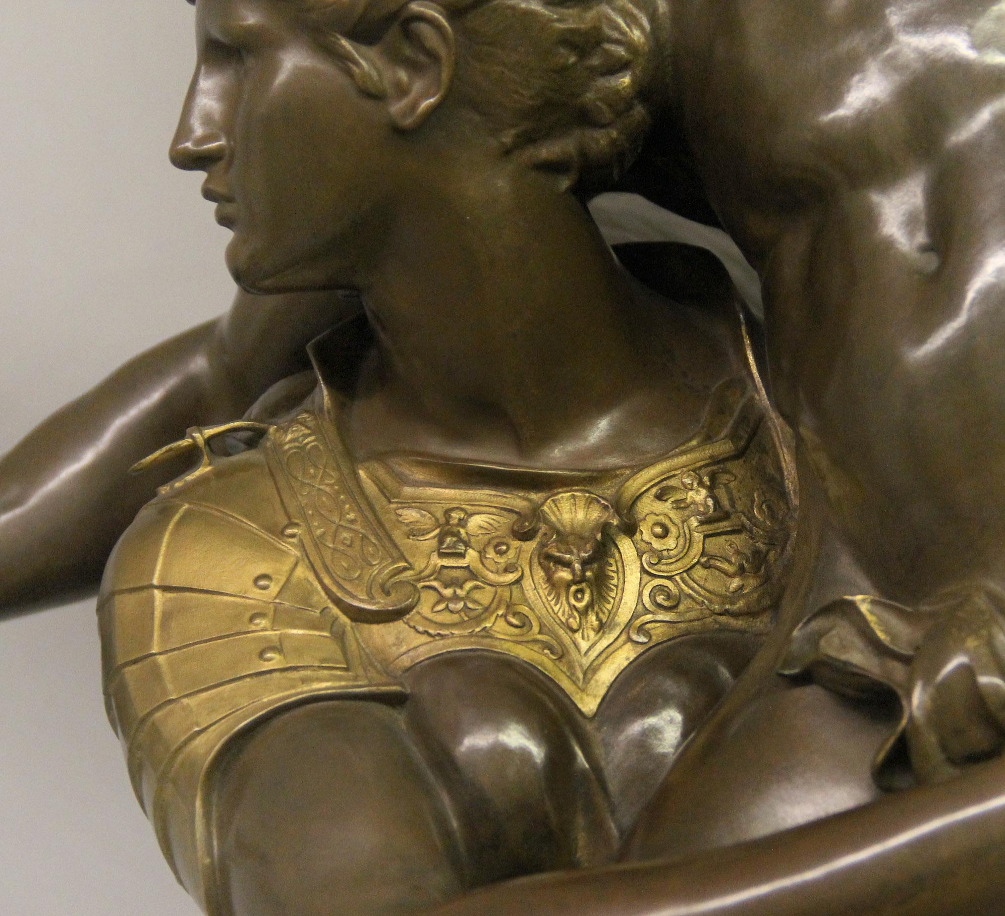 Belle Époque Exceptional Late 19th Century Bronze “Gloria Victis” by Mercié and Barbedienne