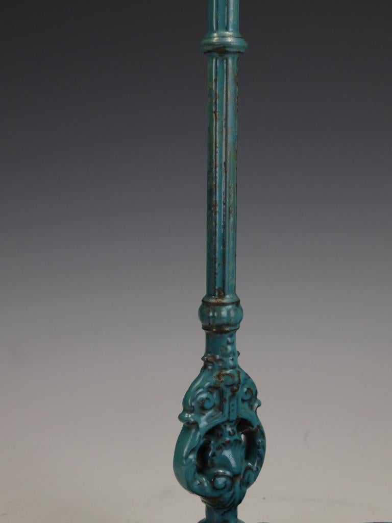 Außergewöhnlicher französischer Stabständer aus Gusseisen mit grüner Emaille aus dem späten 19. im Angebot 5