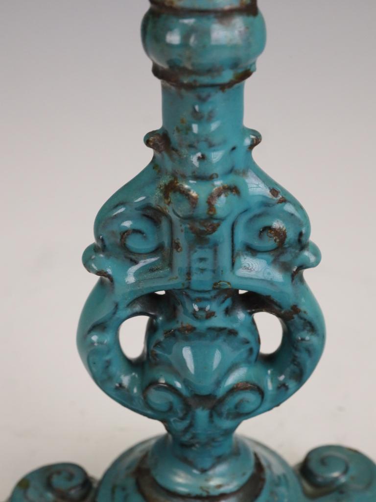 Außergewöhnlicher französischer Stabständer aus Gusseisen mit grüner Emaille aus dem späten 19. im Angebot 6