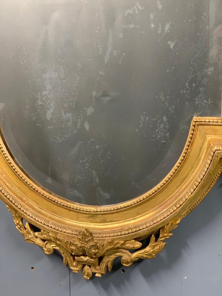 Exceptional Late 19th Century French Louis XVI Style Gilt Bevelled Mirror For Sale 2