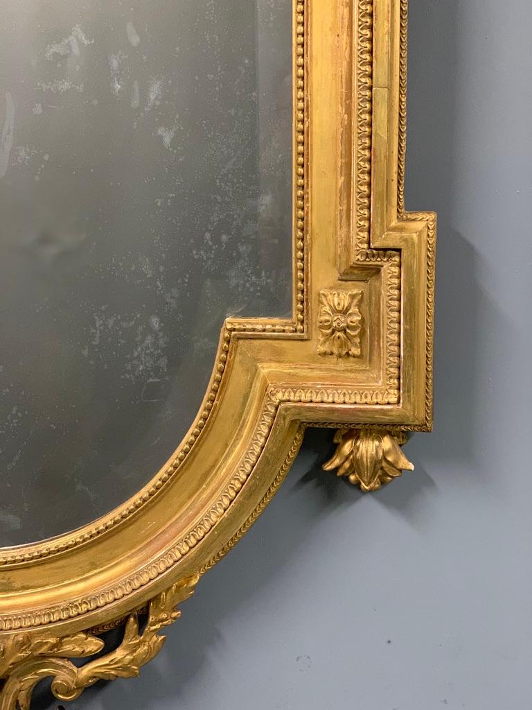 Exceptional Late 19th Century French Louis XVI Style Gilt Bevelled Mirror For Sale 3