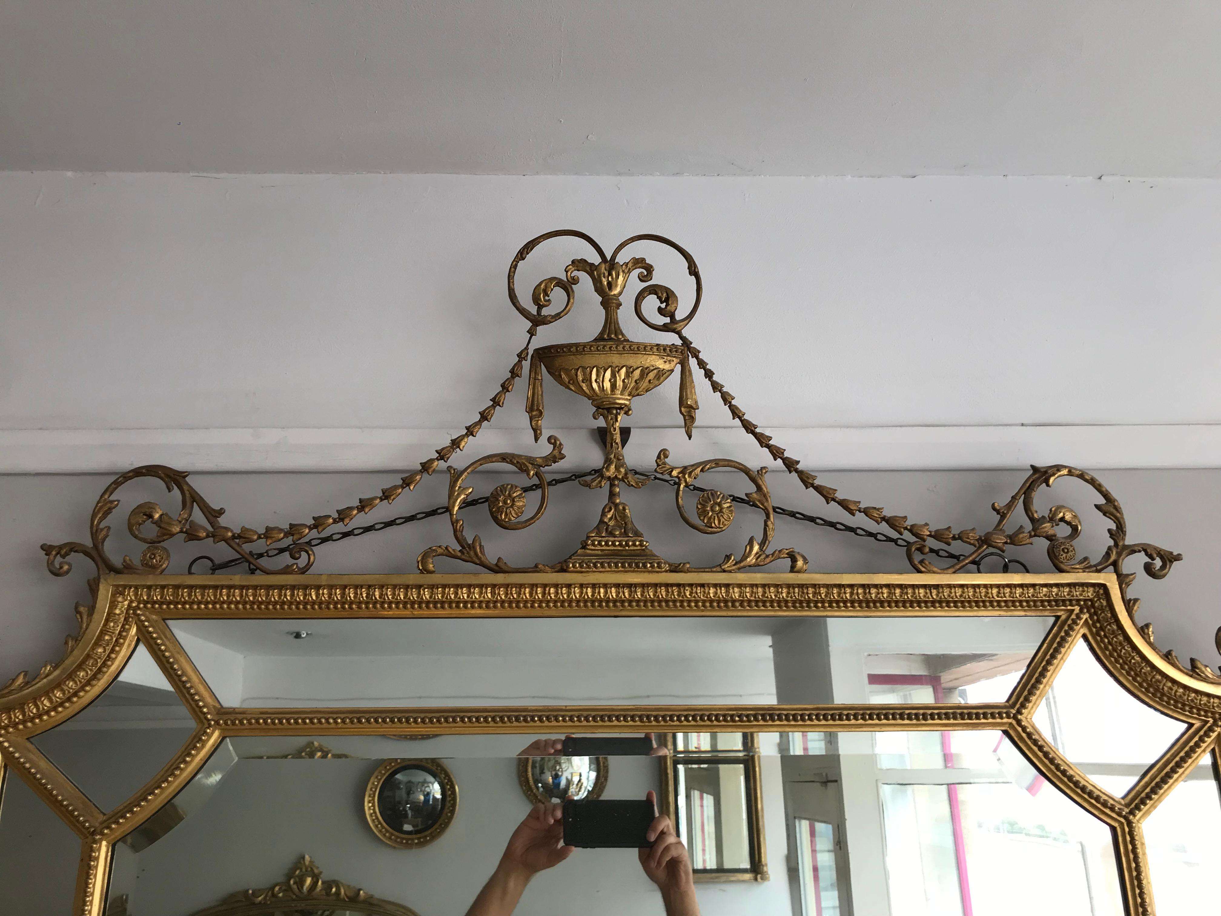 English Exceptional Late 19th Century Gilt Border Mirror