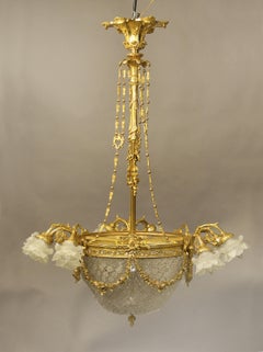 Exceptional Late 19th Century Gilt Bronze and Crystal Chandelier