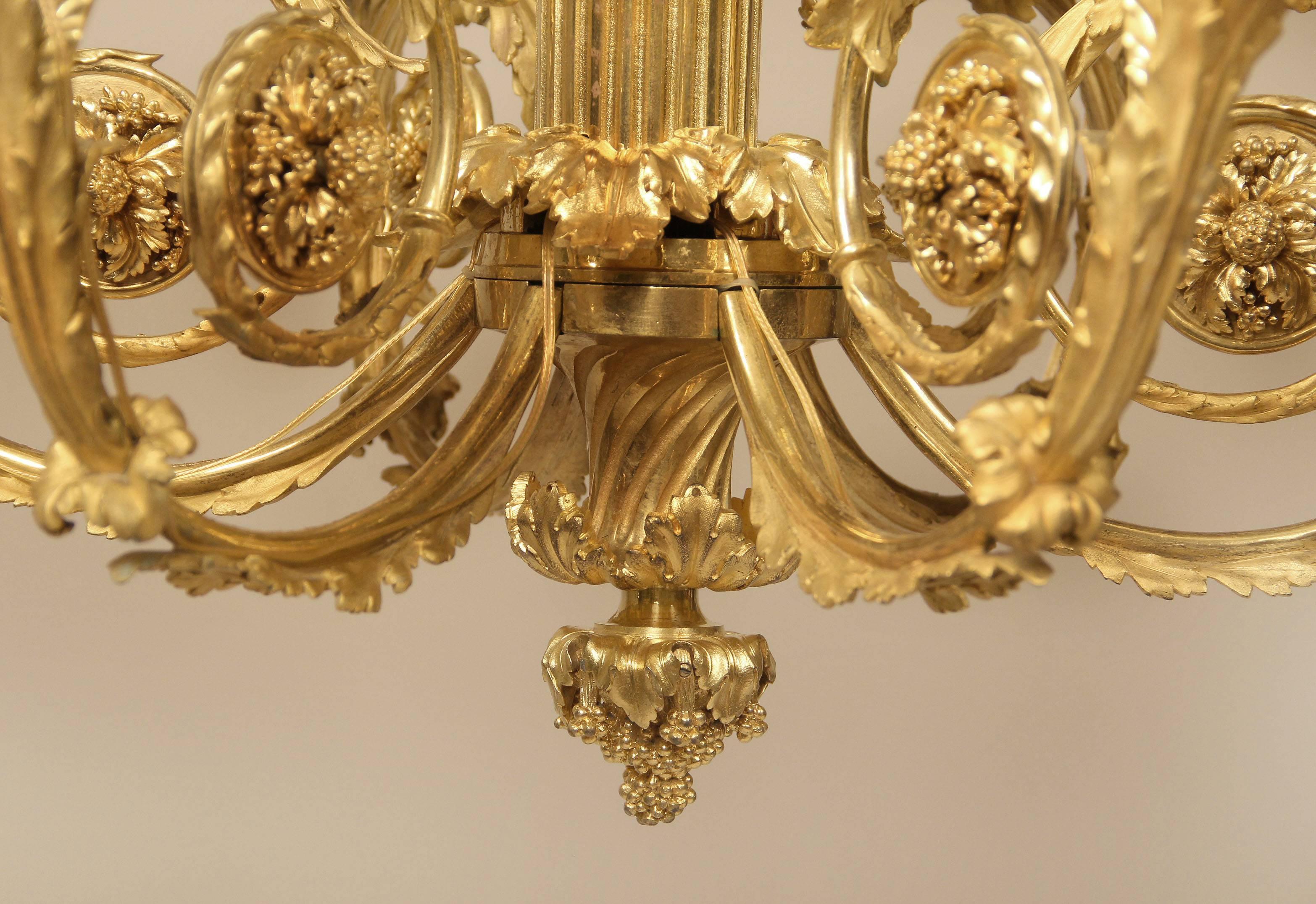 Exceptional Late 19th Century Gilt Bronze Chandelier by Henry Dasson 2