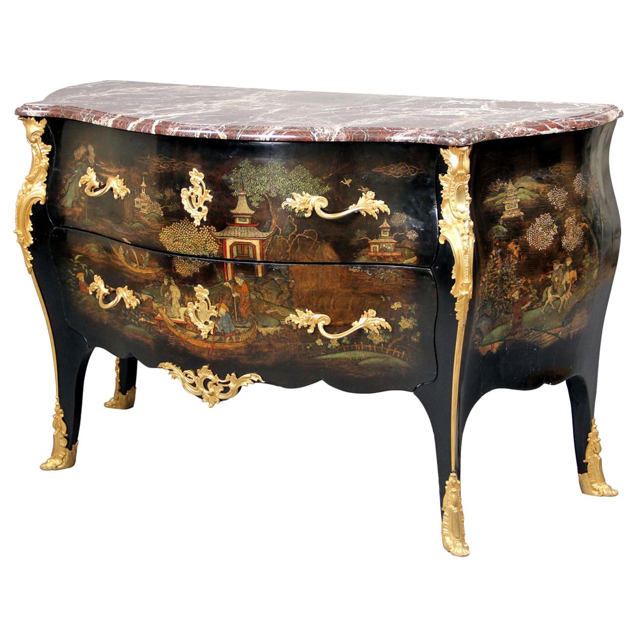 Exceptional Late 19th Century Gilt Bronze-Mounted Lacquer Commode, Henry Dasson