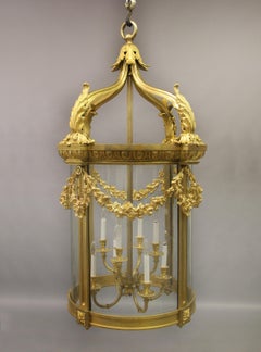 Exceptional Late 19th Century Gilt Bronze Palatial Eight Light Lantern