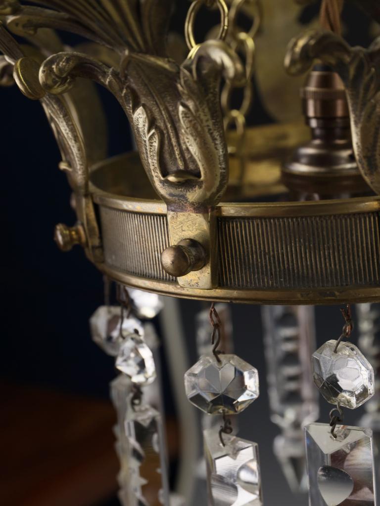 Exceptionnelle lampe à suspension Crown of Light de la fin du XIXe siècle, de style Grand Tour, avec cristaux taillés en vente 6