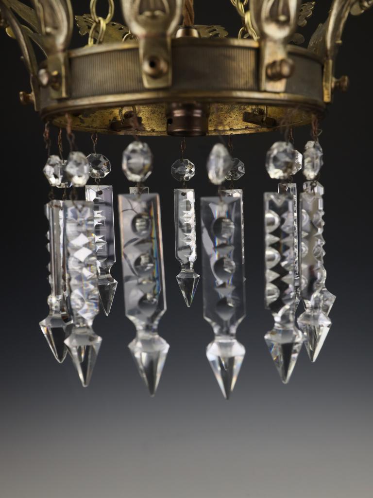 Exceptionnelle lampe à suspension Crown of Light de la fin du XIXe siècle, de style Grand Tour, avec cristaux taillés en vente 11