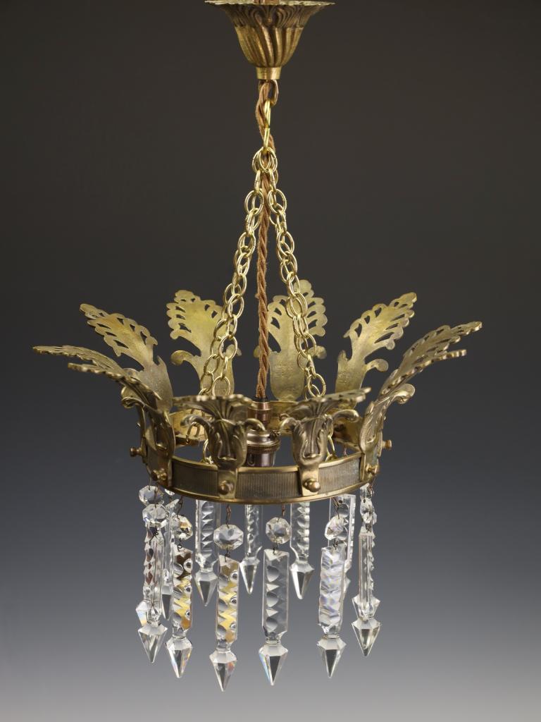 Exceptionnelle lampe à suspension Crown of Light de la fin du XIXe siècle, de style Grand Tour, avec cristaux taillés en vente 12