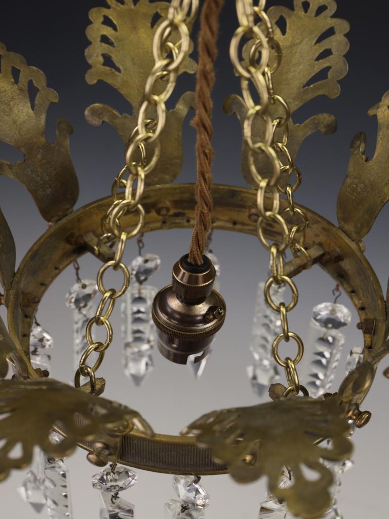 Exceptionnelle lampe à suspension Crown of Light de la fin du XIXe siècle, de style Grand Tour, avec cristaux taillés en vente 2