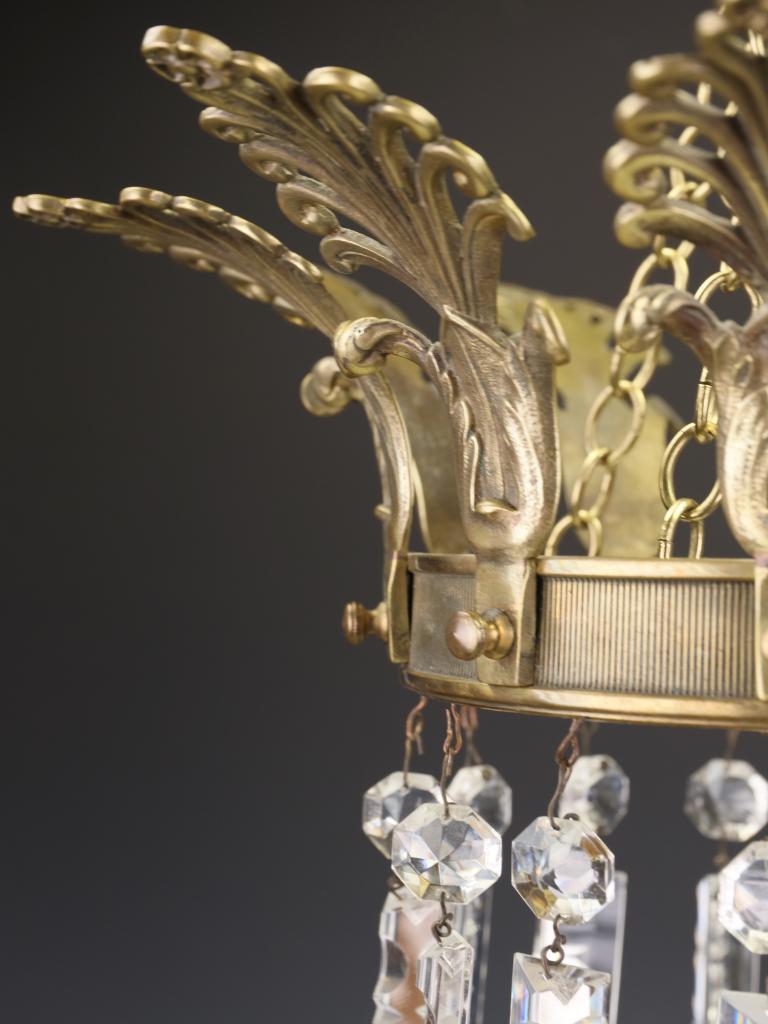 Exceptionnelle lampe à suspension Crown of Light de la fin du XIXe siècle, de style Grand Tour, avec cristaux taillés en vente 4
