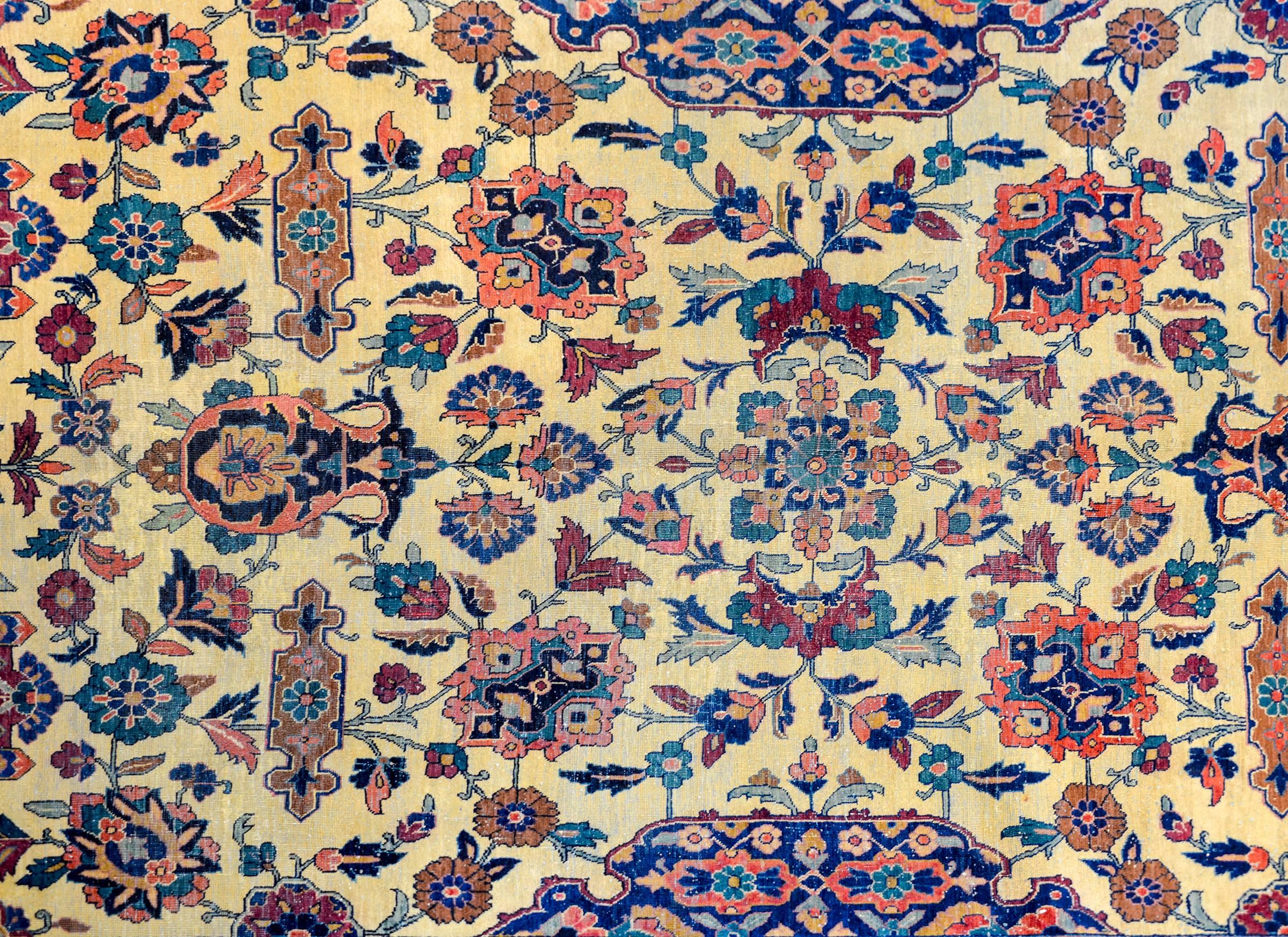 Sarouk Farahan Exceptionnel tapis Mohajeran Sarouk de la fin du 19ème siècle en vente